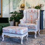 Кресло из массива бука серое с растительным орнаментом Raffael Floral Grey Armchair варинант исполнения - 10 | Loft Concept в Нижнем Новгороде