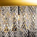 Люстра двухъярусная с золотого цвета и прозрачными подвесками Pettico варинант исполнения - 8 | Loft Concept в Нижнем Новгороде