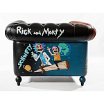 Кресло "Умный Умник" Rick and Morty graffiti chair натуральная кожа  варинант исполнения - 3 | Loft Concept в Нижнем Новгороде