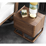 Прикроватный деревянный столик с 2-мя ящиками Moon Walnut Furniture варинант исполнения - 3 | Loft Concept в Нижнем Новгороде