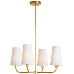 Люстра золотая с белыми тканевыми абажурами Coolness варинант исполнения - 2 | Loft Concept в Нижнем Новгороде