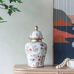 Ваза с нежным цветочным узором в пастельных тонах и крышкой с золотым акцентом Chinoiserie Ceramics варинант исполнения - 5 | Loft Concept в Нижнем Новгороде