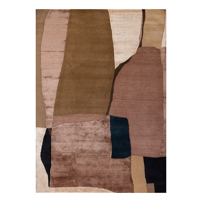 Ковер шелк Manhattan Wool Silk Carpet IV Розовый Оливковый Бежевый в Нижнем Новгороде | Loft Concept 