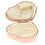 Таблетница карманная в форме сердца с 3-мя отделениями с зеркалом и накладкой из натурального камня Лепидолит Red Gold Stone Pillboxes варинант исполнения - 3 | Loft Concept в Нижнем Новгороде