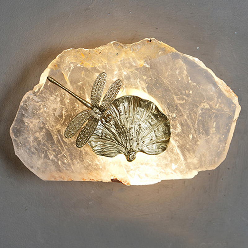 Бра Декоративный лист с стрекозой Glacial Fragment Медь Прозрачный Бра Декоративный лист с стрекозой Glacial Fragment Медь Прозрачный в Нижнем Новгороде | Loft Concept