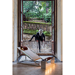 Дизайнерское кресло на металлическом каркасе с подставкой для ног Poltronova Mies Armchair варинант исполнения - 7 | Loft Concept в Нижнем Новгороде