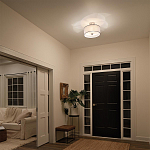 Потолочный светильник с двойным цилиндрическим плафоном из белого стекла и прозрачной органзы Kichler варинант исполнения - 10 | Loft Concept в Нижнем Новгороде