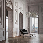 Люстра подвесная круглая с изогнутыми металлическими дугами и ниспадающими цепочками 65 см Atlantis Chain варинант исполнения - 18 | Loft Concept в Нижнем Новгороде