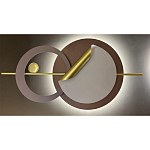 Бра круглое светодиодное в матовых оттенках коричневого и золотого цвета Kosmikos варинант исполнения - 1 | Loft Concept в Нижнем Новгороде