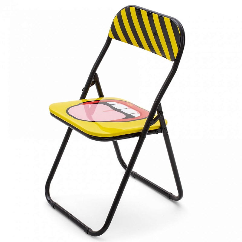 Стул Seletti Folding Chair Tongue Желтый Черный в Нижнем Новгороде | Loft Concept 