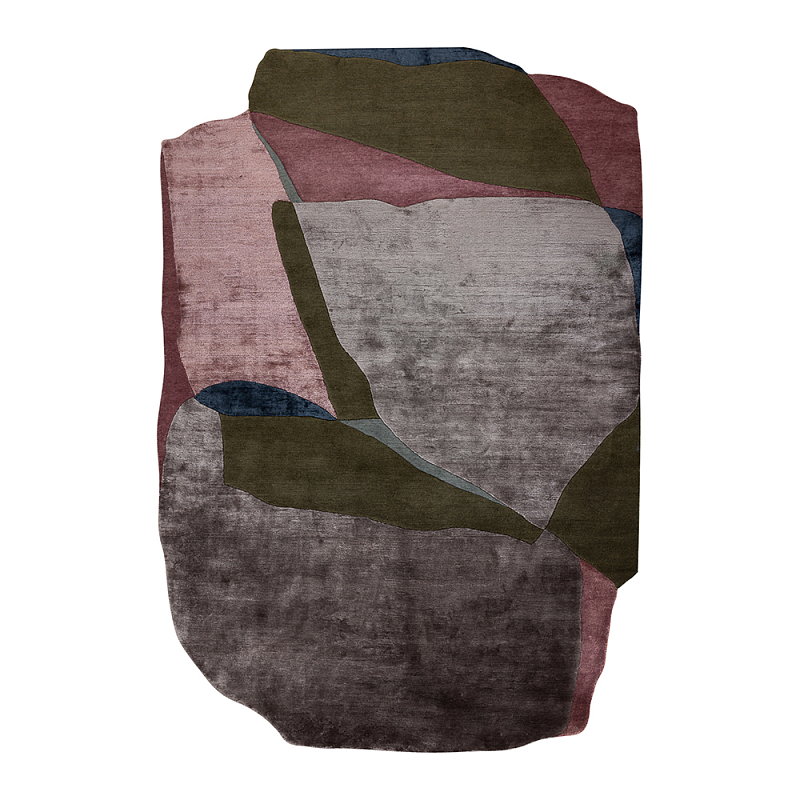 Ковер шелк Manhattan Wool Silk Carpet II Розовый Серый Зеленый в Нижнем Новгороде | Loft Concept 