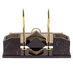 Настольный письменный набор из бежевого мрамора с часами Marble Accessory варинант исполнения - 3 | Loft Concept в Нижнем Новгороде