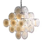 Люстра  с каскадом из круглых декоративных элементов  White Clear Glass Chandelier варинант исполнения - 6 | Loft Concept в Нижнем Новгороде