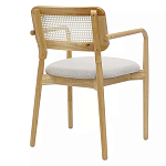 Стул обеденный с мягким сиденьем и спинкой из плетеного ротанга Wood and Textile Chair варинант исполнения - 3 | Loft Concept в Нижнем Новгороде