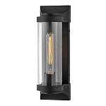 Настенный фонарь в индустриальном стиле с вытянутым цилиндрическим плафоном из прозрачного стекла и черным корпусом Hinkley варинант исполнения - 4 | Loft Concept в Нижнем Новгороде