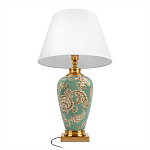 Настольная лампа бирюзовая с цветочным принтом Turquoise Flight варинант исполнения - 3 | Loft Concept в Нижнем Новгороде