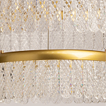 Люстра двухъярусная с золотого цвета и прозрачными подвесками Pettico варинант исполнения - 4 | Loft Concept в Нижнем Новгороде