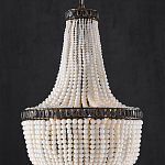 Люстра каплевидной формы декорированная нитями стеклянных бусин молочного цвета Bead threads варинант исполнения - 2 | Loft Concept в Нижнем Новгороде