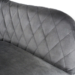 Барный стул со спинкой и подлокотниками на 4-х металлических ножках Douglas Rhombus Серый Велюр варинант исполнения - 4 | Loft Concept в Нижнем Новгороде