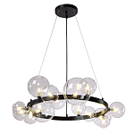 Люстра круглая подвесная с 15-ю прозрачными шарообразными плафонами из стекла Iona chandelier варинант исполнения - 8 | Loft Concept в Нижнем Новгороде