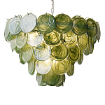 Люстра из зеленых стеклянных дисков с перламутровым эффектом Green Glowing Glaze варинант исполнения - 6 | Loft Concept в Нижнем Новгороде
