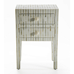 Тумбочка прикроватная White Pearl BEDSIDE CABINET 2 DRAWER варинант исполнения - 1 | Loft Concept в Нижнем Новгороде