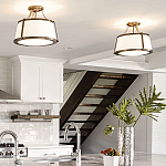 Потолочный светильник со светлым текстильным абажуром Hinkley варинант исполнения - 10 | Loft Concept в Нижнем Новгороде