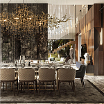 Подвесная люстра в виде ветвей деревьев золотого цвета с прозрачными подвесками-каплями 10 и 14 ламп Droplet Chandelier варинант исполнения - 7 | Loft Concept в Нижнем Новгороде