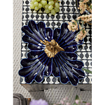 Менажница темно-синяя фарфоровая с бронзовой фигуркой ангела Eden Garden варинант исполнения - 3 | Loft Concept в Нижнем Новгороде