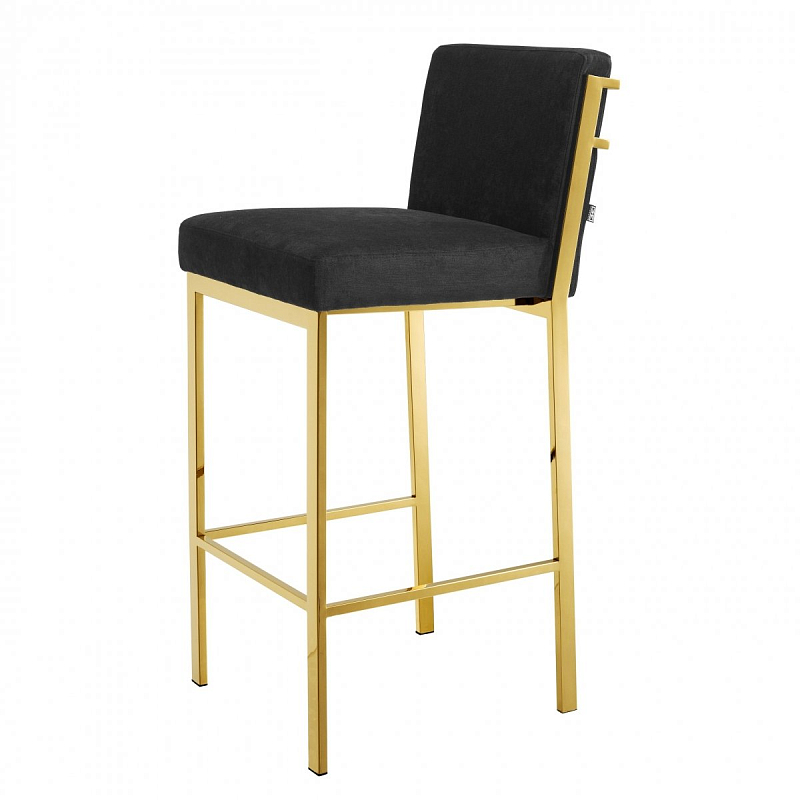 Барный стул Eichholtz Bar Stool Scott Gold Черный Глянцевое золото в Нижнем Новгороде | Loft Concept 