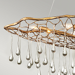 Люстра подвесная золотого цвета с металлическим сетчатым основанием и стеклянными каплевидными подвесками Hinkley варинант исполнения - 10 | Loft Concept в Нижнем Новгороде