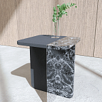 Slice журнальный столик из мрамора и массива дуба варинант исполнения - 1 | Loft Concept в Нижнем Новгороде