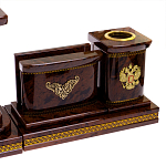 Настольный письменный набор с часами и визитницами из природного камня обсидиана Royal Present варинант исполнения - 3 | Loft Concept в Нижнем Новгороде