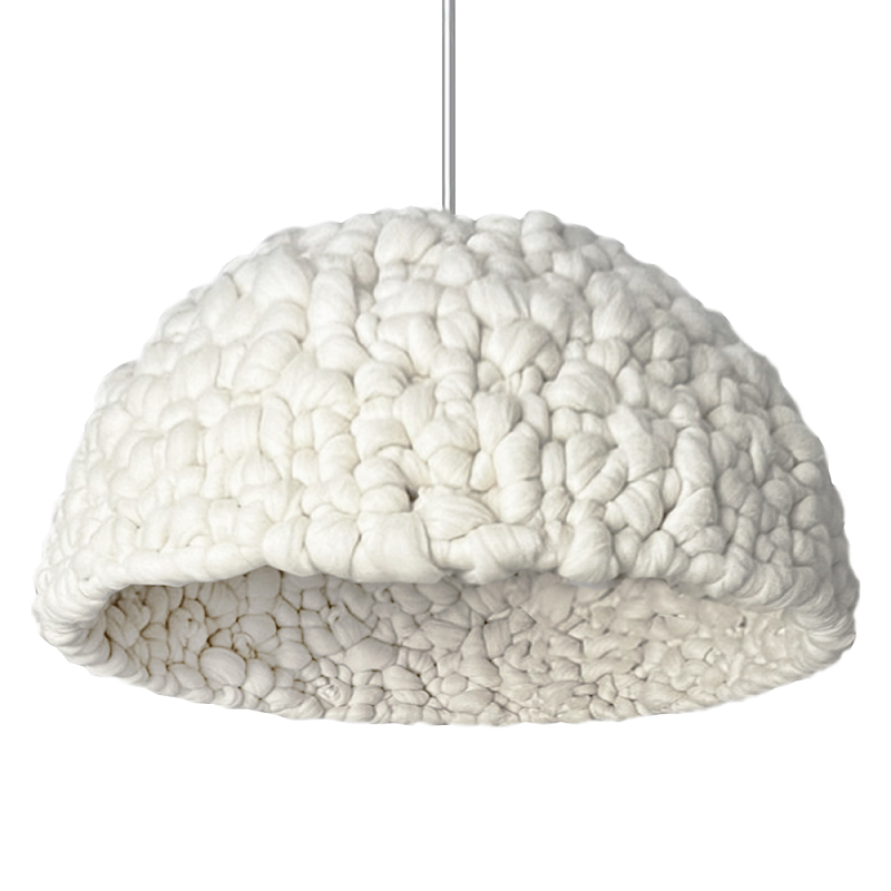 Вязаный подвесной светильник из шерсти Dome Wool Lamp Белый Вязаный подвесной светильник из шерсти Dome Wool Lamp Белый в Нижнем Новгороде | Loft Concept