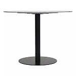 Круглый обеденный стол с белой мраморной столешницей White Tabletop on Black Base варинант исполнения - 4 | Loft Concept в Нижнем Новгороде