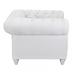 Кресло низкое с мягкой обивкой из велюра на 4-х ножках из массива березы Sophie Armchair white варинант исполнения - 2 | Loft Concept в Нижнем Новгороде