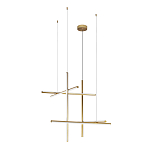 Люстра с 6-ю  пересекающимися цилиндрическими плафонами на тонких тросах Trumpet tube варинант исполнения - 4 | Loft Concept в Нижнем Новгороде