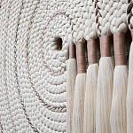 Художественный Гобелен Макраме White Disk Harmony варинант исполнения - 3 | Loft Concept в Нижнем Новгороде