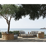 Дизайнерский уличный диван из массива дерева с плетеной спинкой PALINFRASCA Sofa варинант исполнения - 3 | Loft Concept в Нижнем Новгороде