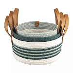 Корзина для хранения с ручками плетеная Interlacement Green  варинант исполнения - 3 | Loft Concept в Нижнем Новгороде