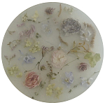 Круглый поднос из эпоксидной смолы с цветами белый Epoxy Resin Flowers Tray White варинант исполнения - 1 | Loft Concept в Нижнем Новгороде