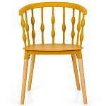 Пластиковый стул на ножках из массива бука Ferret Spiral Mustard варинант исполнения - 2 | Loft Concept в Нижнем Новгороде