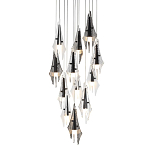 Люстра каскадная с 12-ю рельефными прозрачными плафонами Glass Pod  варинант исполнения - 1 | Loft Concept в Нижнем Новгороде