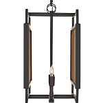 Люстра прямоугольной формы с чёрным каркасом и вставкой из плетеного материала Cage for Light варинант исполнения - 3 | Loft Concept в Нижнем Новгороде