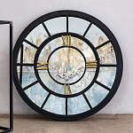 Зеркало настенное в чёрной металлической раме в виде часов Mirror Tower Clock варинант исполнения - 3 | Loft Concept в Нижнем Новгороде