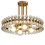 Люстра круглая золотистая с прозрачными стеклянными плафонами в форме шара Crystal Kaleidoscope варинант исполнения - 1 | Loft Concept в Нижнем Новгороде