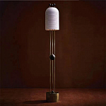 Торшер с белым фактурным абажуром и декором из черных сфер Echoes of Light варинант исполнения - 1 | Loft Concept в Нижнем Новгороде