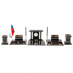 Настольный письменный набор с часами из природного камня обсидиана Team leader варинант исполнения - 1 | Loft Concept в Нижнем Новгороде