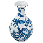 Ваза с мотивами цветущего сада с попугаями Blue Vase Inspired by Nature варинант исполнения - 1 | Loft Concept в Нижнем Новгороде