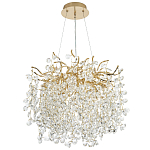 Люстра с хрустальными подвесками на металлических ветках Fairytree Light Gold Chandelier 10 варинант исполнения - 2 | Loft Concept в Нижнем Новгороде